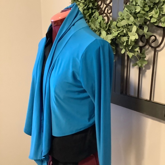 Pretty blue cropped open sweater - Picture 5 of 6